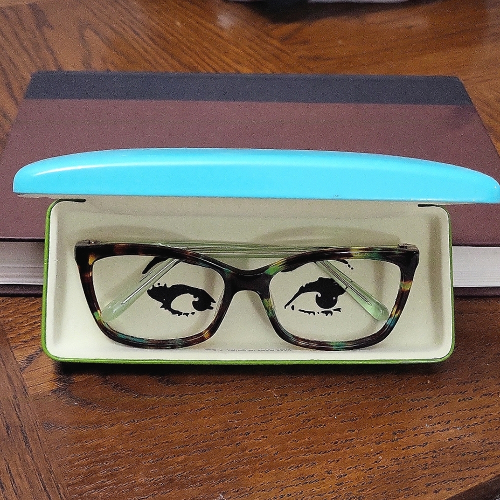 Kate Spade frames tortoise w/ blue & green accents